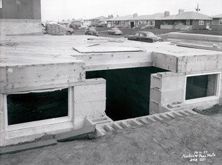 Residential construction site, 6444 Twelfth Ave. S., Richfield, 1957. Loc. no. NP248251