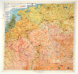 Army issue survival map of Europe, 1943-1945. Loc. no. 62.37.11