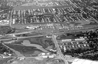 Photo: Aerial view, Shopping center, Highway 7, St. Louis Park, 1962.