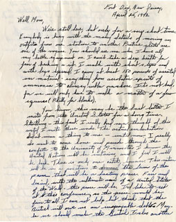 Letter from William L. Anderson to his mother, April 25, 1942.