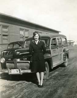 Photo: Irene Levin at the Astoria Naval Station, October 1945.