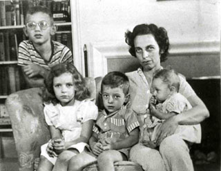 The Berman Family on the Home Front.  Left to right:David, Betsy, Sammy, Isabel, and Ruth, c. 1943.
