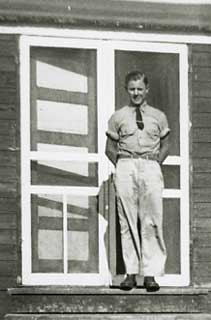 John Buskowiak, wearing his best sun tans, CCC Camp at Plainview, 1938.