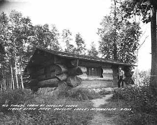 Cabin built by Civilian Conservation Corps, Itasca State Park,
1945.