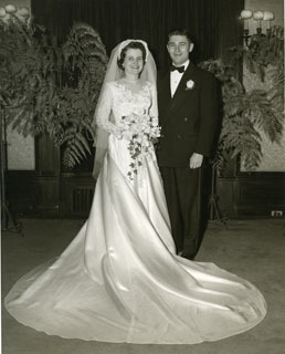 Bill and Marjorie Pelton Cameron on their wedding day, March 19, 1952.