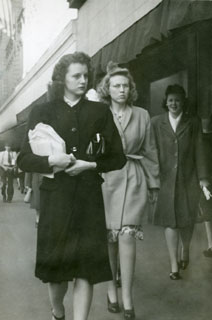 Carolyn Frederick, downtown Minneapolis, 1943.