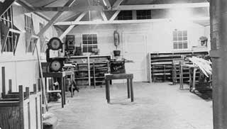 Photo: CCC camp workshop in Minnesota, 1936-1938.