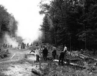 Photo: Roadside cleanup by Civilian Conservation Corps, 1939.