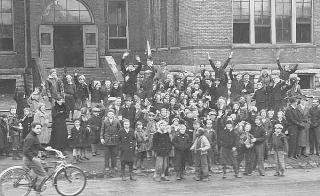 Group of Cleveland Junior High School students, St. Paul, 1935. 