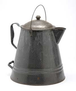 Enamel coffeepot, 1920s.