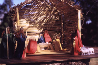 Nativity Creche created by Mary Joy Breton from corn husks and found objects, 1958.