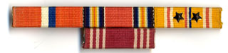 Jo Downey's service ribbons and bronze stars.