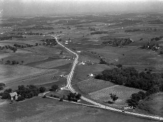 Aerial views of Highways 212 and 169, Eden Prairie, 1936.