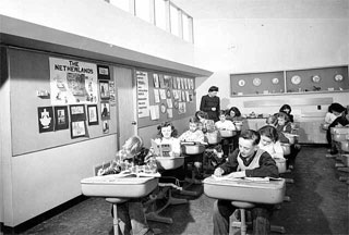 Elementary school classroom, Richfield, 1955.