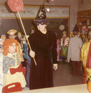 Photo: Emily Day joined her Richfield students in celebrating Halloween, ca. 1960s.