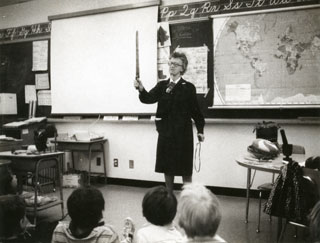 Emily Day, teaching at Richfield East Elementary School, 1958.