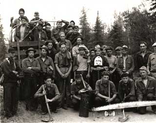 CCC fire fighting crew at MacFarlane Lake, 1936.