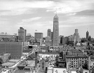 Photo: Minneapolis looking northeast toward Foshay Tower, 1948.