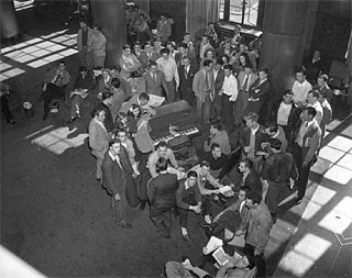 Photo: Group of students (Veterans) in Coffman Memorial Union, 1946