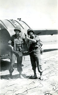 CG-4A glider & 2 glider pilots, ready for action, Southern France invasion, August 1944.