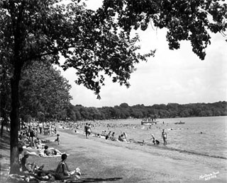 Beach at Lake Harriet, Minneapolis, 1958.
