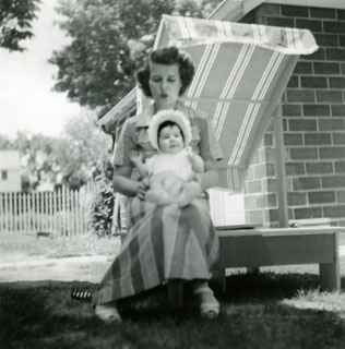 Photo: Marj with daughter, Linda Ann, June 1956.