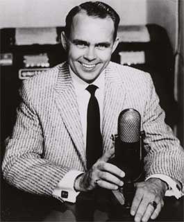 Stuart A. Lindman, radio announcer, 1957.