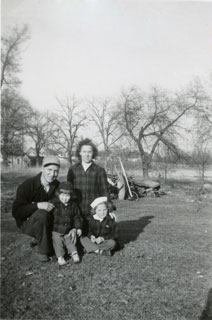 Paul and Marian Maxson with their children, with Marsh Lake in the background, ca. 1946.