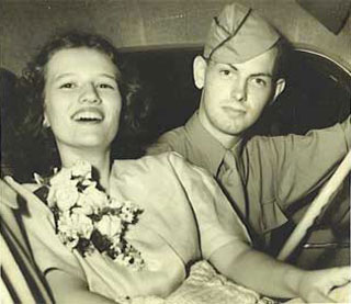 Pat and Bob McKewin on their wedding day, June 15, 1944.