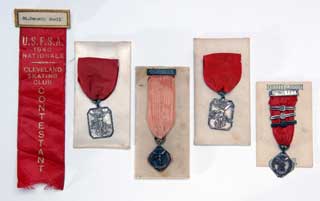 Ice skating medals won by Dorothy Snell, 1937-1940. 