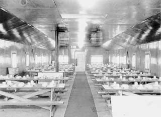 Civilian Conservation Corps camp mess hall, probably Company 707, Deer River, 1936. 