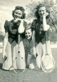 Millie Bowers with friends, ca. 1940s.