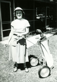 Photo: Marj Pelton at the Luverne Country Club, 1951.