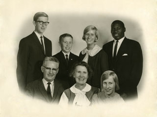 The Day family of Richfield with African student, Trywell Nyirongo, 1964.