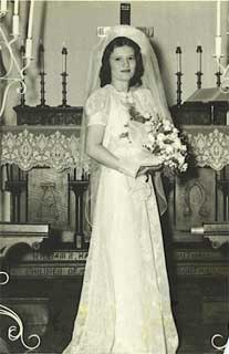 Patricia Berry McKewin on her wedding day, June 15, 1944.