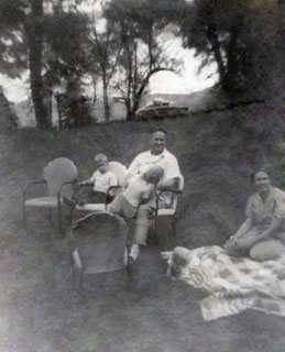 The Day family, enjoying a summer day, late 1940s.