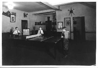 Young Men's Christian Association boys section playing ping-pong, Minneapolis, 1937.