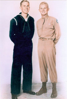 Carl Platou (right) with brother, Harald, 1943.