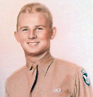 Carl Platou, in uniform with the 11th Airborne patch, 1943.