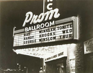 Photo: Prom Ballroom marquis, 1190 University Avenue, St. Paul, 1940-1949.