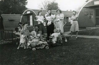 Lee Sworsky (seated, second from left) with her twins and the Buchanan Street 