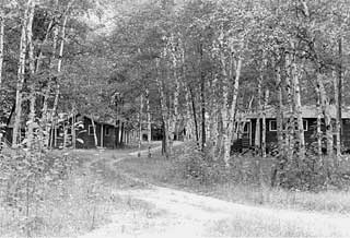 General view of Rabideau CCC camp, Chippewa National Forest, Beltrami County, 1974.