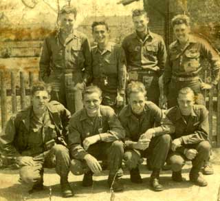 Fifth Batallion Rangers (Harry J. Herder, Jr., back row, far left) in Germany, 1945.