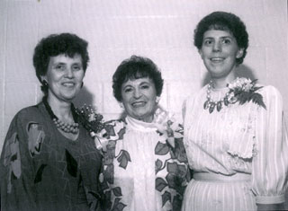 Rose Totino (center) with daughters Joanne Elwell (left) and Bonnie Brenny.