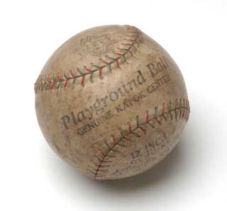 Object: Softball, Montgomery Wards, ca. 1930s.