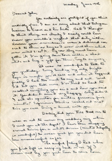 Manuscript: John and Georgiana Sonnen Letters, June 1944.