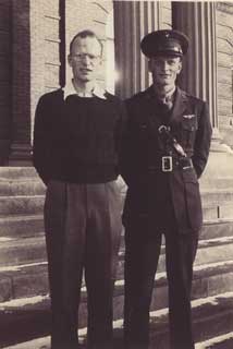 Edward Sovik (right) with twin brother, Arne, 1943.