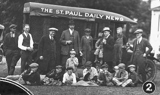 St. Paul Daily News newsboys pick apples for those in need, 1925. 