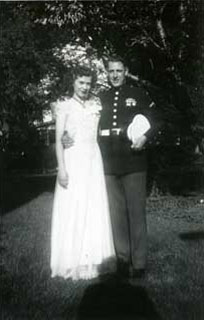 Doris Shea and Errol Fox, ready for a dinner date at the Curtis Hotel, Minneapolis, 1944.