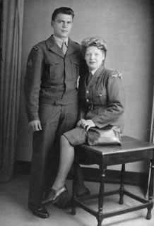 Selina (Lee) Eccles and Edmond Sworsky, wedding day, 1945.